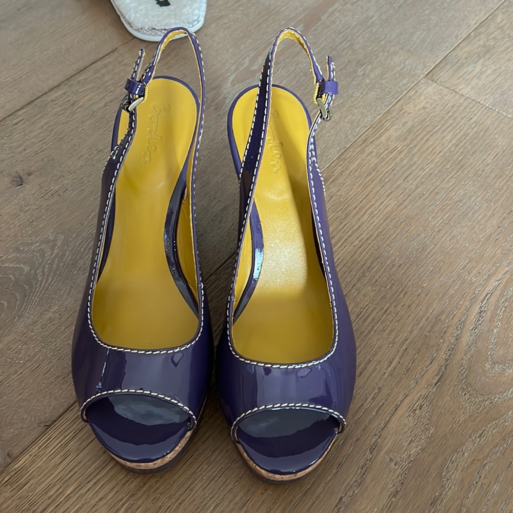 Purple and cork wedges